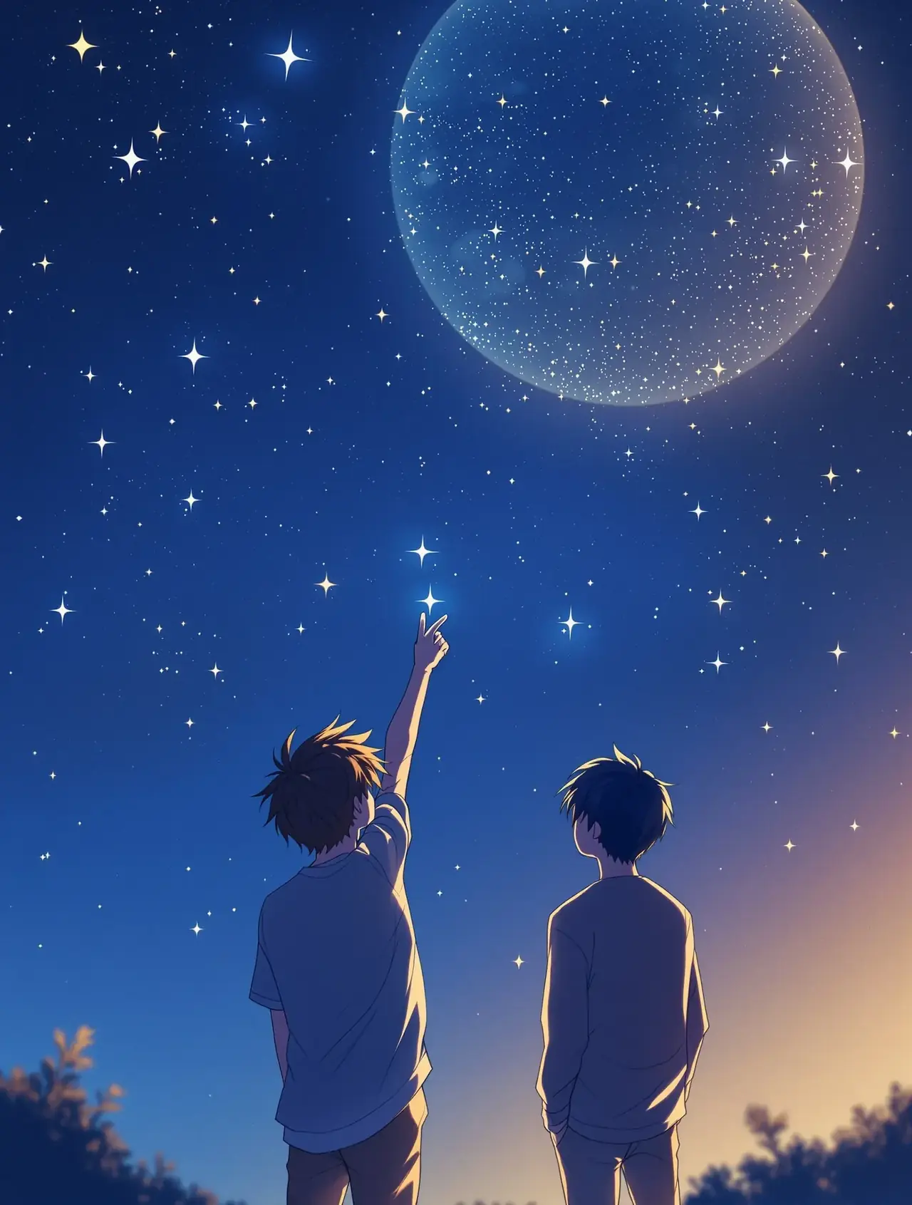星空之下 - 恋爱校园 | 私语漫画 星空之下 封面